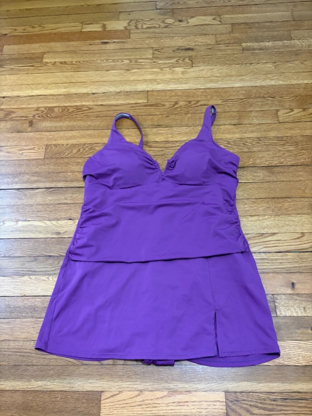Swimsuits for All Womens One Piece Swimsuit Plus Sz 20 Purple Stretch Skirt Tank